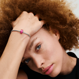 Alternative view of Charm Pandora Moments Bạc Murano Mini Hồng