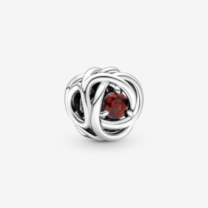Charm Bạc Pandora Moments Tháng Sinh Tháng 1 Đỏ Thắm