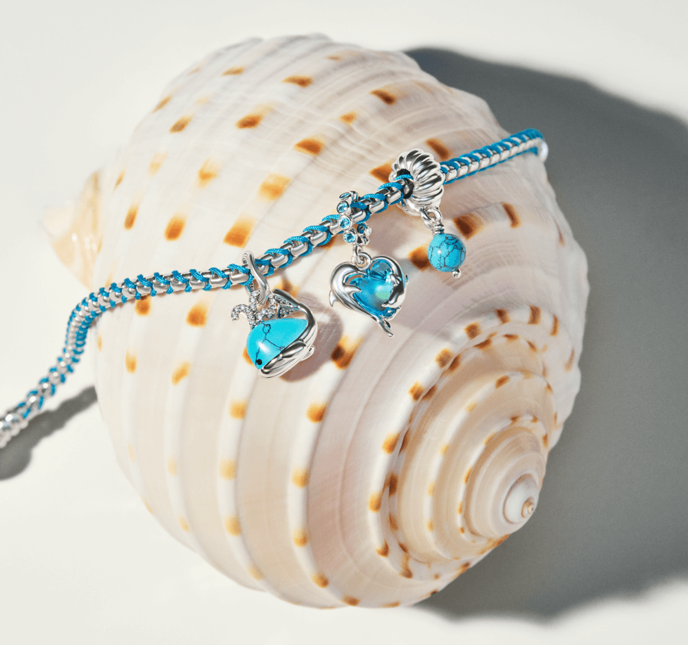 Vòng Tay Pandora Bạc Xoắn Xanh Dương - Ảnh 4