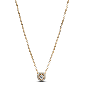 Dây Chuyền Pandora Timeless Mạ Vàng 14K Hình Tròn Cổ Điển