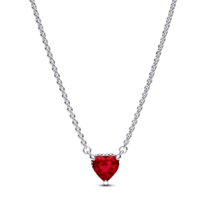 Dây Chuyền Pandora Timeless Đính Đá Trái Tim Đỏ