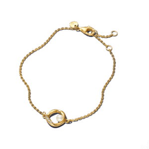 Vòng Tay Ngọc Trai Mạ Vàng 14K Thiết Kế Đường Cong Tinh Tế