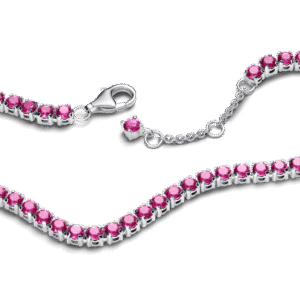 Alternative view of Vòng Tay Tennis Bạc Đính Đá Sắc Hồng Của Giấc Mơ