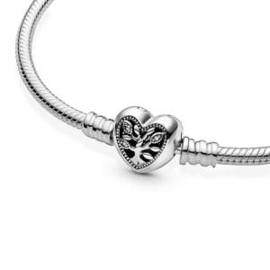 Alternative view of [GIÁ ĐỘC QUYỀN] Vòng Tay Bạc Khóa Trái Tim Khắc Cây Gia Đình