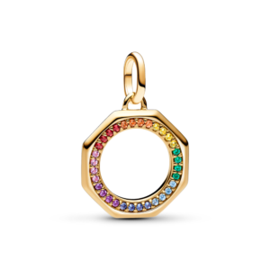 Charm Treo Pandora Me Mạ Vàng 14k Cầu Vồng Đính Đá Nhiều Màu