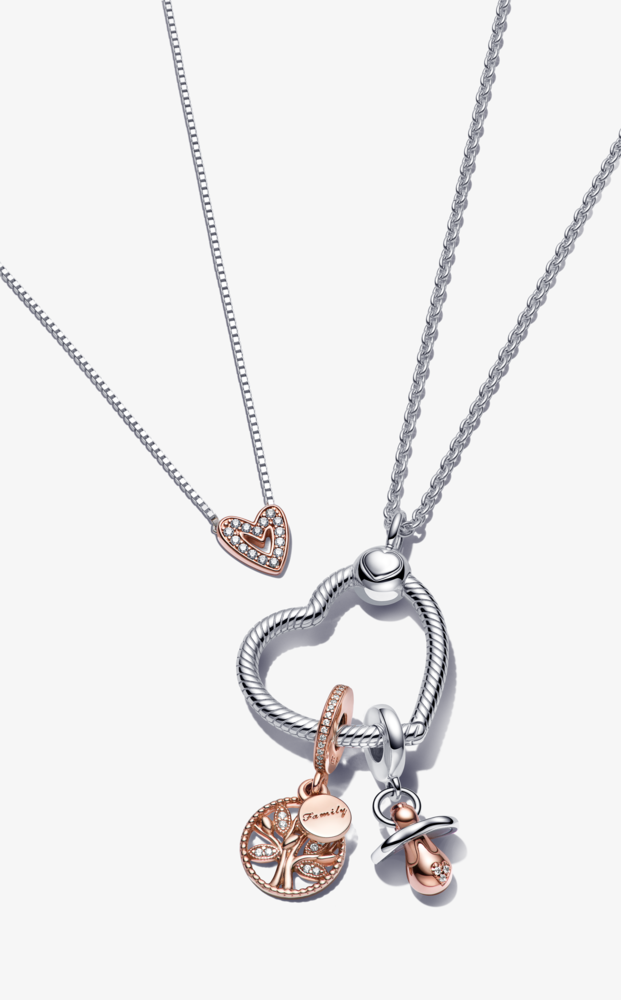 Charm Treo Pandora Moments Mạ Vàng Hồng 14K Cây Gia Đình - Ảnh 4