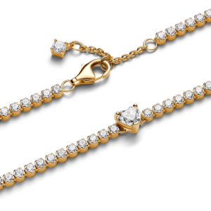 Alternative view of Vòng Tennis Pandora Mạ Vàng 14K Trái Tim Đính Đá