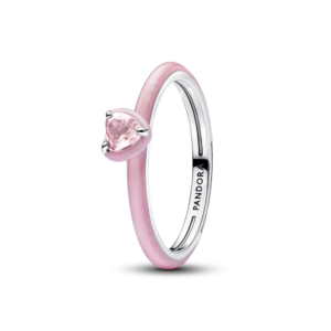 Nhẫn Pandora ME Trái Tim Pha Lê Hồng