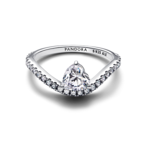 Alternative view of Nhẫn Bạc Timless Lượn Sóng Đính Đá